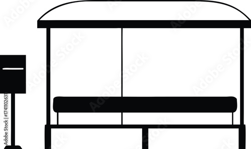 Vector illustration of a black and white modern office chair for home or business interior design