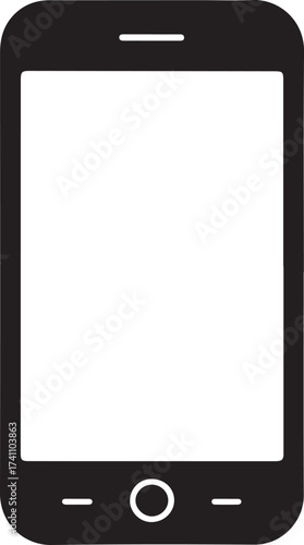 Classic Smartphone Icon with Blank Screen - Mobile Device Template