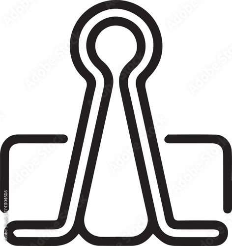 Binder clip icon with metal handles Keywords: binder clip, paper clip, office supplies