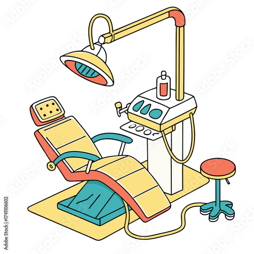 Bright dental chair and equipment illustration dentist 1