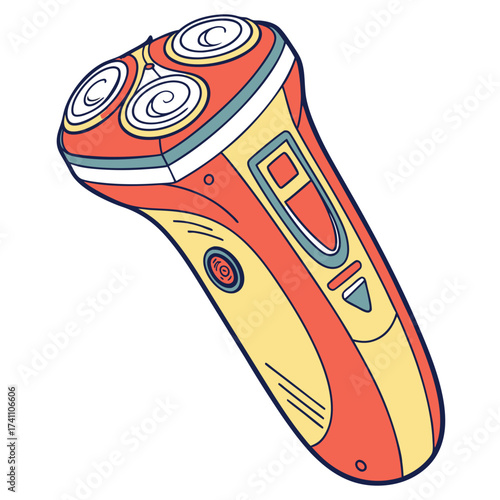 Bright electric shaver machine illustration razor grooming