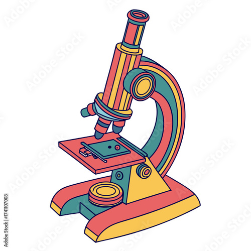 Colorful abstract microscope illustration science research