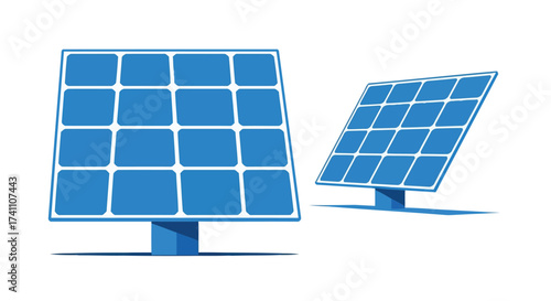 Vector illustration of illustration of solar panels, a sustainable and renewable energy source, clean power generation for a greener future