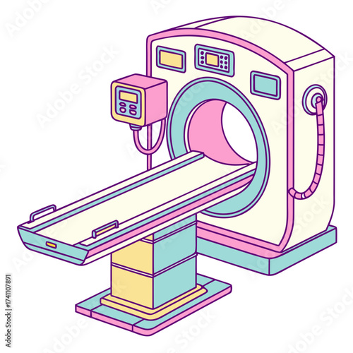 Colorful isometric medical scanner machine illustration 1