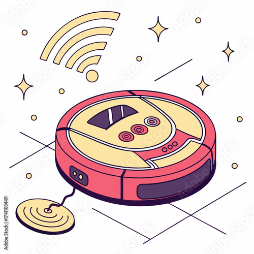 Colorful robotic vacuum cleaner with wifi signal robot vacuum