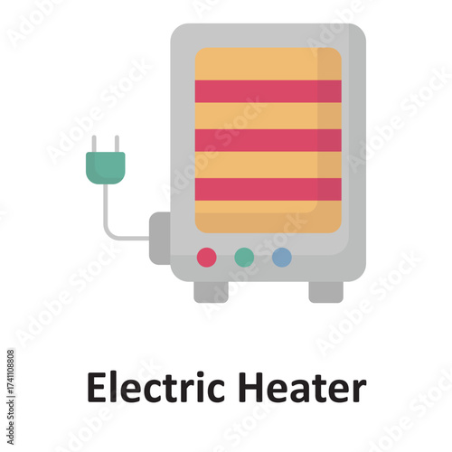 Electric heater Vector icon which can easily modify or edit