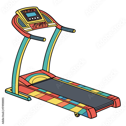 Colorful treadmill with display screen exercise fitness