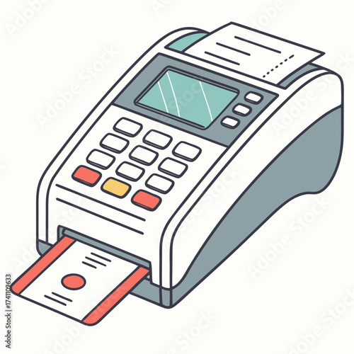 Electronic payment terminal with receipt and card slot