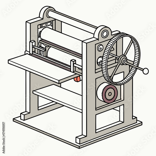 Industrial paper cutting machine illustration paper cutter