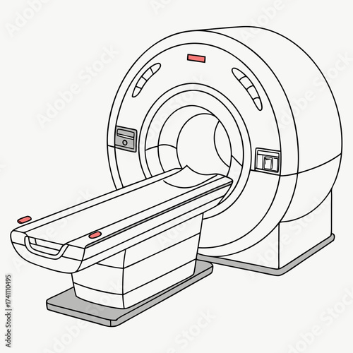M R I machine illustration on white MRI machine medical device