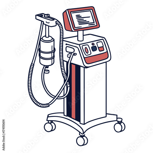 Medical ventilator machine illustration medical equipment
