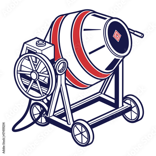 Red and blue cement mixer machine concrete mixer construction equipment