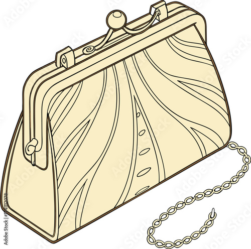 Luxury Golden Clutch Bag Illustration
