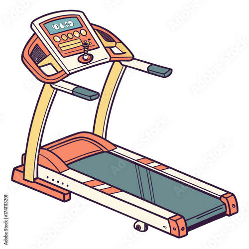Treadmill machine with display screen and handrails