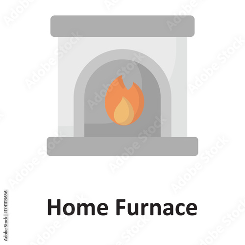 Furnace Vector icon which can easily modify or edit