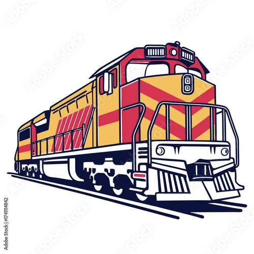 Yellow and Red Diesel Locomotive on White train engine