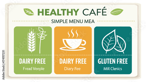Healthy cafe menu showcasing dairy free and gluten free options for health conscious customers