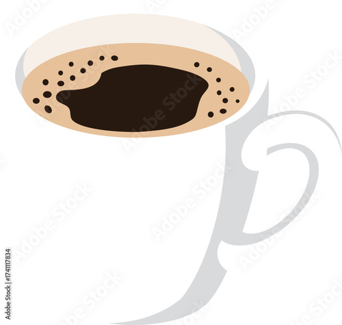 cute cup of hot coffee tea drink beverage vector cartoon illustration