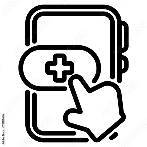 Mobile order outline icon