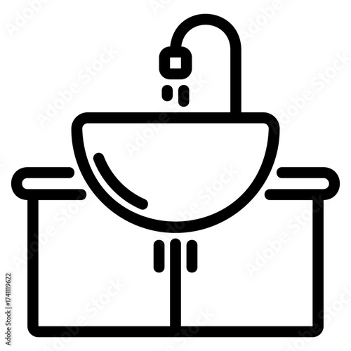 Sink outline icon