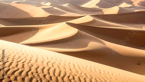 Fototapeta Naklejka Na Ścianę i Meble -  Golden desert dunes in the morning light