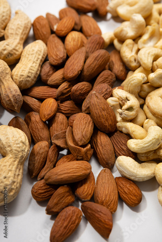  nuts almond cashew close up food light surface
