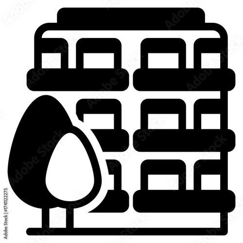 apartment black icon
