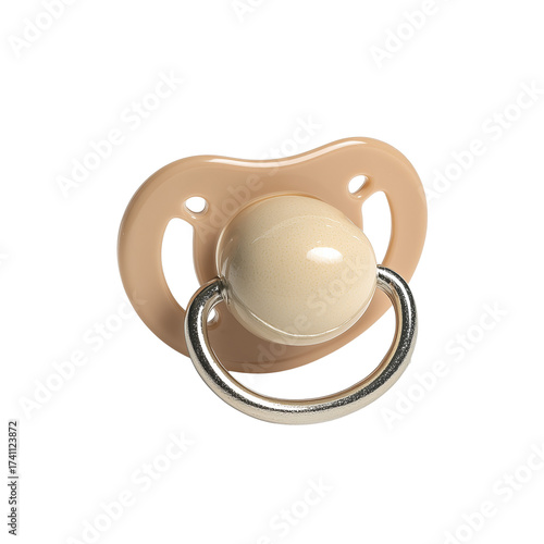  baby pacifier beige color isolated on transparent White background png