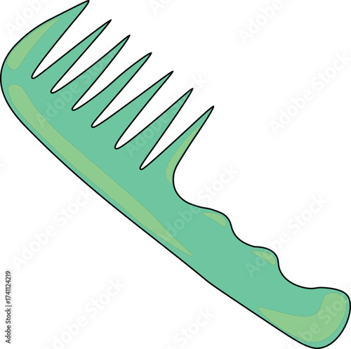 vector illustration of a color plastic comb
