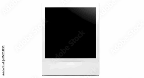 Retro photography concept with an empty polaroid photo frame illustration. An isolated instant photo blank template