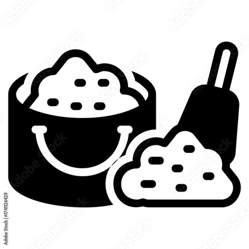 Sand pail black icon