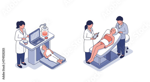 Isometric beauty treatment: advanced skincare procedures in spa setting