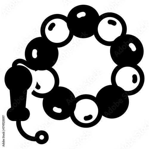 Beads black icon