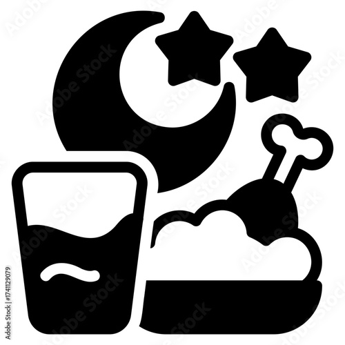 Suhoor black icon