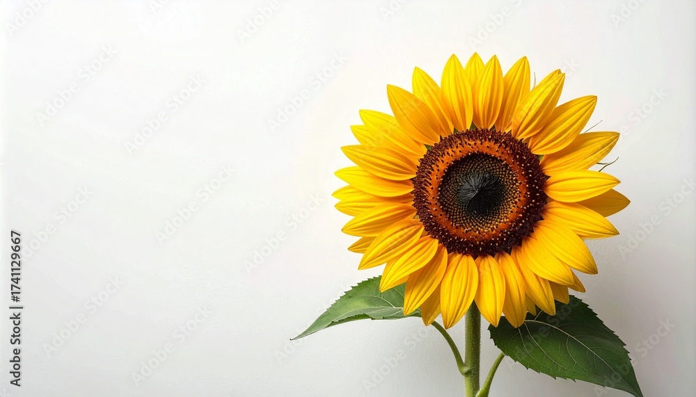 Obraz premium sunflower on a white background