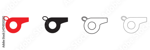 Referee whistle icon vector, sports whistle icon symbol vector illustration