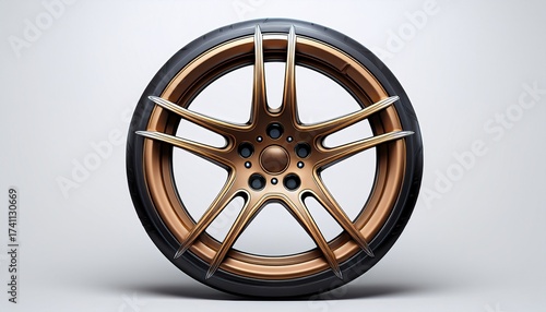 new racing wheel isolated white background realistic 3d render