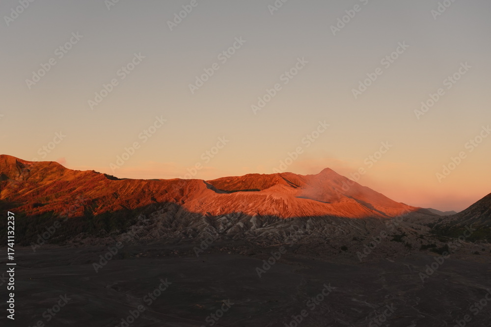 Naklejka premium Mount Bromo View during sunrise, Malang, Indonesia