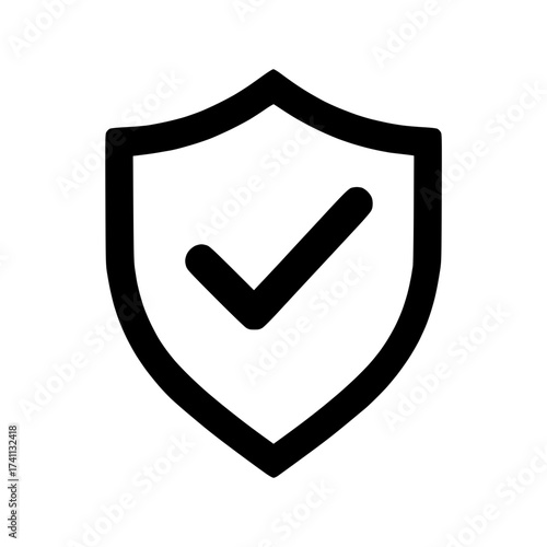 shield with a checkmark, representing protection, security approval, verified safety, and data privacy