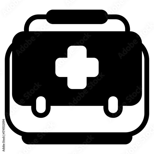 First aid kit black icon
