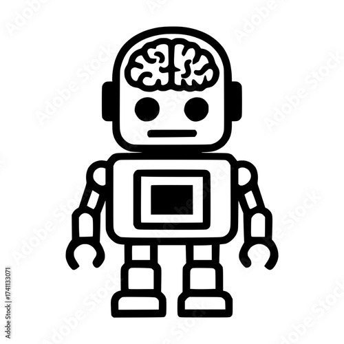 humanoid robot with a human brain