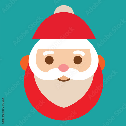 Christmas Santa of head vector art.
