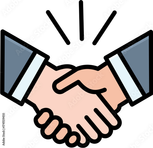 Modern Outline Handshake Agreement Collaboration Deal Partnership Symbol Illustration Graphic