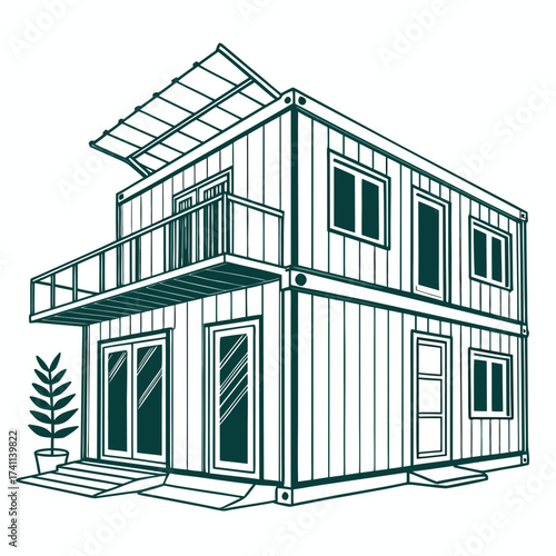 Two Story Shipping Container House Outline container home