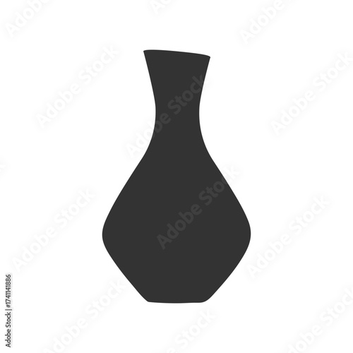 Wine Decanter Silhouette Sticker Icon Pictogram Wine Themed Minimalistic design Black on White Fond