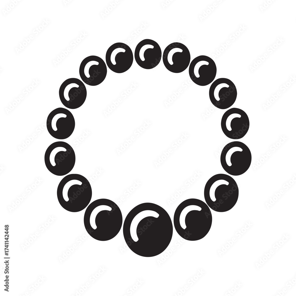 Obraz premium Pearl Necklace Solid Jewelry Icon