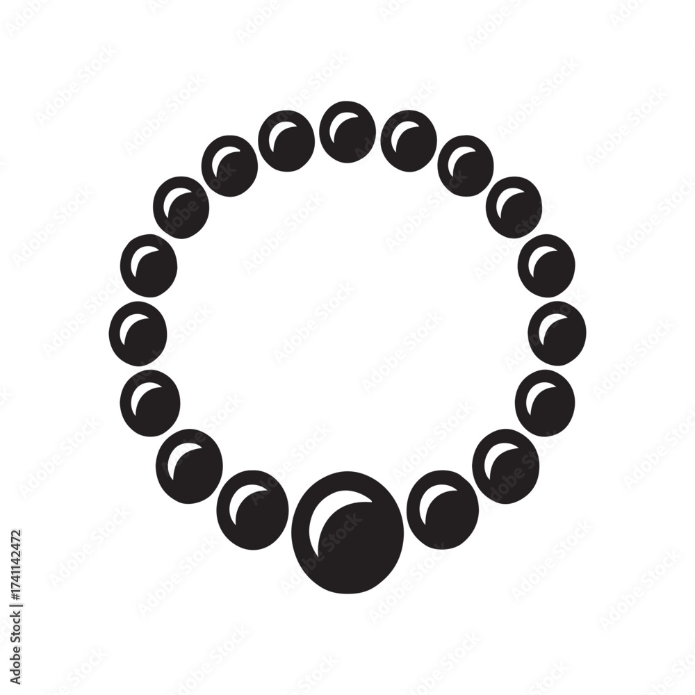 Obraz premium Pearl Necklace Solid Accessory Icon