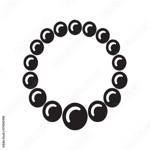 Pearl Necklace Solid Jewelry Icon