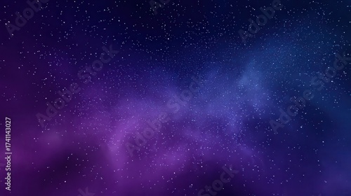 Vibrant purple and blue nebula with twinkling stars