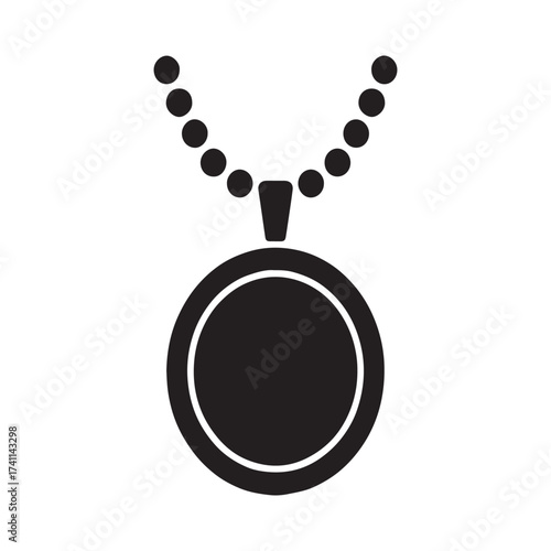 Locket Necklace Solid Accessory Icon